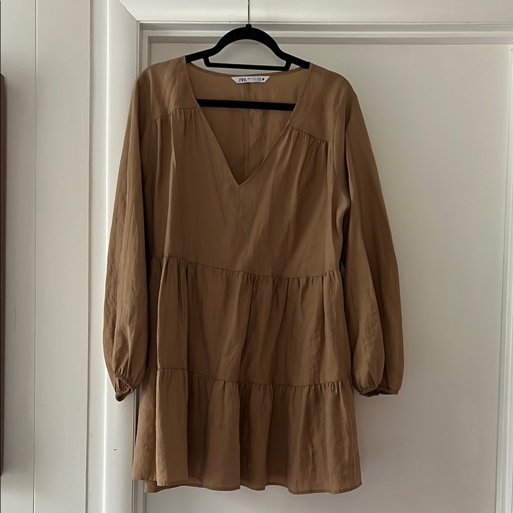 Zara Brown Tiered Ruffled Sundress